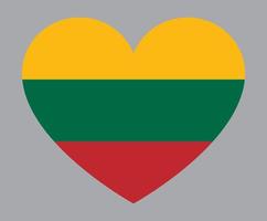 flat heart shaped Illustration of Lithuania flag vector