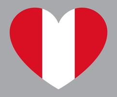 flat heart shaped Illustration of Peru flag vector