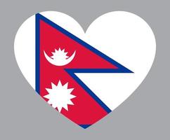 flat heart shaped Illustration of Nepal flag vector