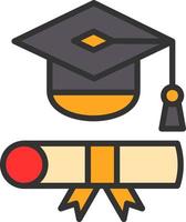 diseño de icono de vector de toga de graduación