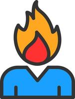 diseño de icono de vector ardiente