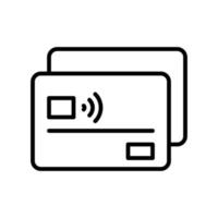 credit card finance icon flat line style vector for graphic and web design