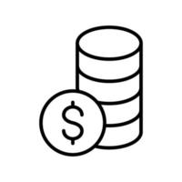 coins finance icon flat line style vector for graphic and web design