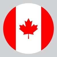 flat circle shaped Illustration of Canada flag vector
