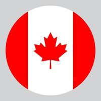 flat circle shaped Illustration of Canada flag vector