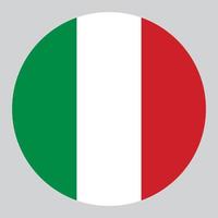 ilustración en forma de círculo plano de la bandera de italia vector