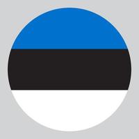 ilustración en forma de círculo plano de la bandera de estonia vector