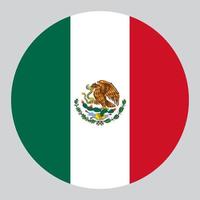 flat circle shaped Illustration of Mexico flag vector