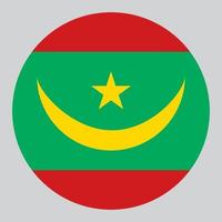 flat circle shaped Illustration of Mauritania flag vector