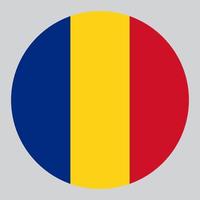 flat circle shaped Illustration of Romania flag vector