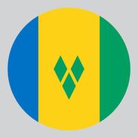 flat circle shaped Illustration of Saint Vincent and the Grenadines flag vector