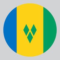 flat circle shaped Illustration of Saint Vincent and the Grenadines flag vector