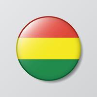 botón brillante ilustración en forma de círculo de la bandera de bolivia vector