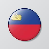 botón brillante ilustración en forma de círculo de la bandera de liechtenstein vector