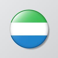 glossy button circle shaped Illustration of Sierra Leone flag vector