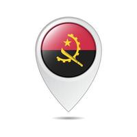 map location tag of angola flag vector