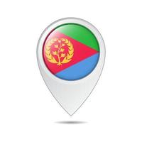 map location tag of Eritrea flag vector