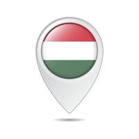 map location tag of Hungary flag vector