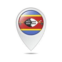 map location tag of eswatini flag vector