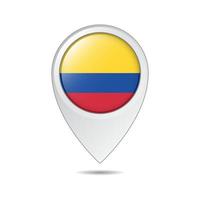 etiqueta de ubicación del mapa de la bandera de colombia vector