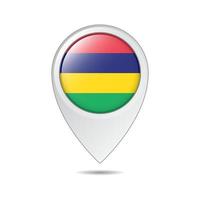 map location tag of Mauritius flag vector