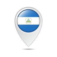 map location tag of Nicaragua flag vector