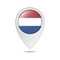 map location tag of Netherlands flag vector