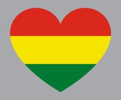 flat heart shaped Illustration of Bolivia flag vector