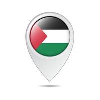 map location tag of Palestine flag vector