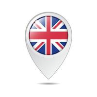 etiqueta de ubicación del mapa de la bandera del Reino Unido vector