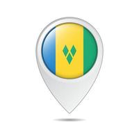 map location tag of Saint Vincent and the Grenadines flag vector