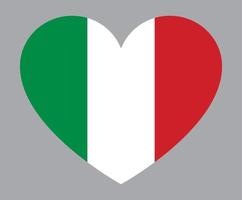 ilustración plana en forma de corazón de la bandera de italia vector