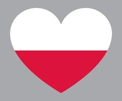flat heart shaped Illustration of Poland flag vector