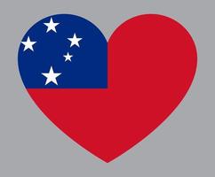 ilustración plana en forma de corazón de la bandera de samoa vector