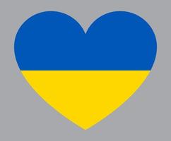 ilustración plana en forma de corazón de la bandera de ucrania vector