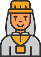 Tour Guide Woman Vector Icon Design