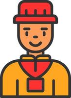 Tour Guide Man Vector Icon Design