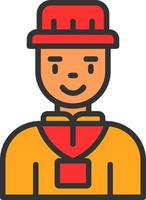 Tour Guide Man Vector Icon Design