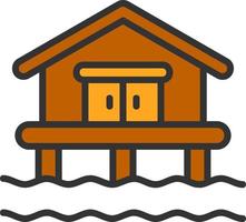 Beach House Vector Icon Design