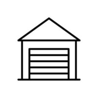 garage building icon flat line style vector for graphic and web design