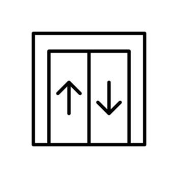 elevator hotel icon flat line style vector for graphic and web design