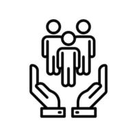 human resources business icon flat line style vector for graphic and web design