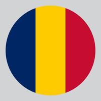 flat circle shaped Illustration of chad flag vector