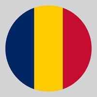 flat circle shaped Illustration of chad flag vector