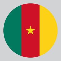 flat circle shaped Illustration of cameroon flag vector