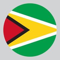flat circle shaped Illustration of Guyana flag vector