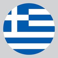 flat circle shaped Illustration of Greece flag vector