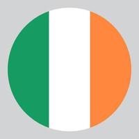 flat circle shaped Illustration of Ireland flag vector