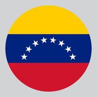 ilustración en forma de círculo plano de la bandera de venezuela vector