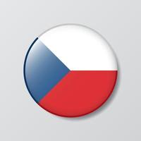 glossy button circle shaped Illustration of Czech Republic flag vector